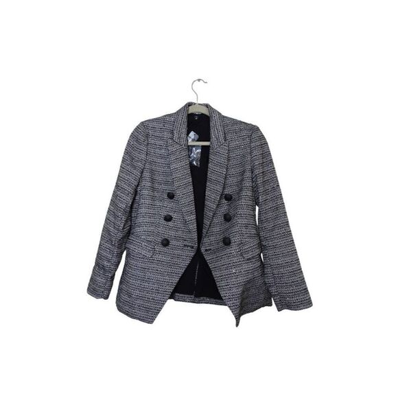 Express Textured Metallic Double Breasted Blazer - Picture 2 of 8